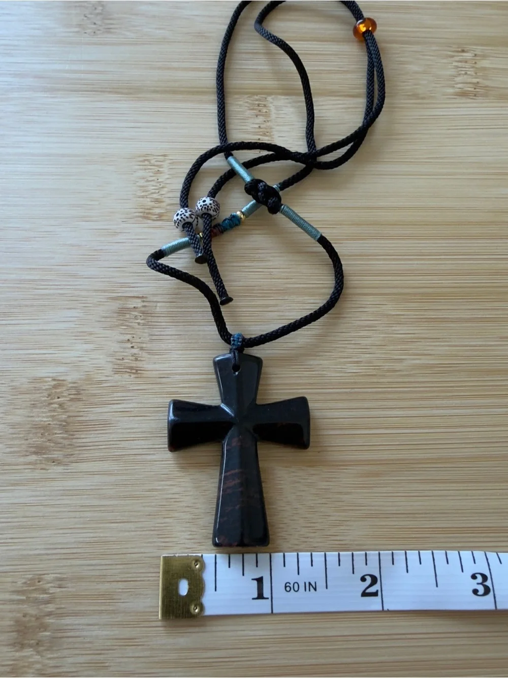 Mahogany Obsidian Cross Pendant